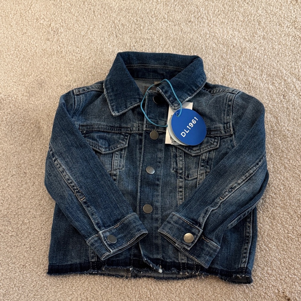 DL1961 Kids Indigo Blue Denim Jacket with Button Front
